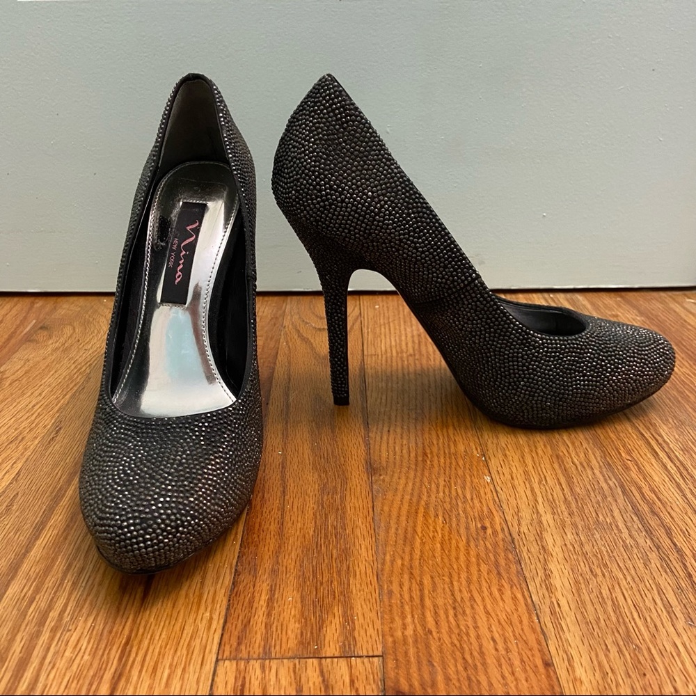 Black Studded Pumps